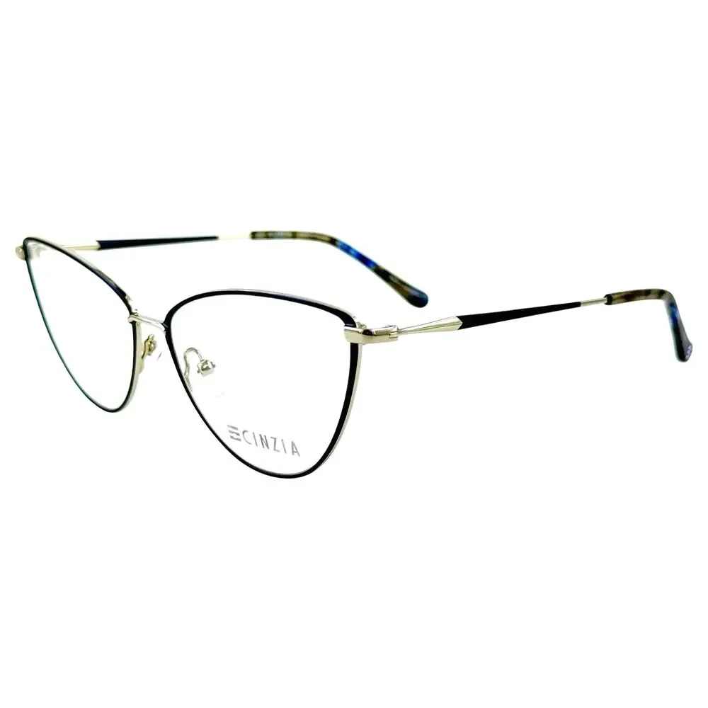 Cinzia CIN5148 Womens Metal Eyeglass Frame C1 Navy Chrome 55-15